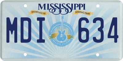 MS license plate MDI634