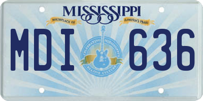 MS license plate MDI636
