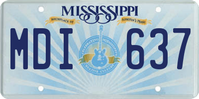 MS license plate MDI637