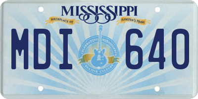 MS license plate MDI640