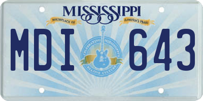 MS license plate MDI643