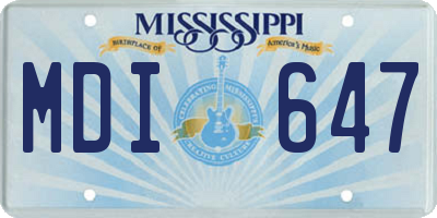 MS license plate MDI647