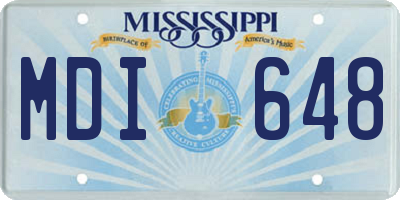 MS license plate MDI648