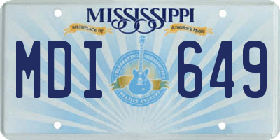 MS license plate MDI649