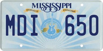 MS license plate MDI650