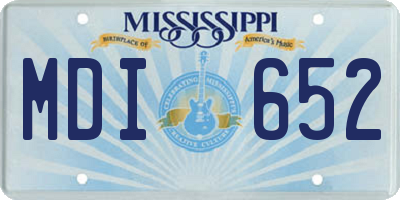 MS license plate MDI652