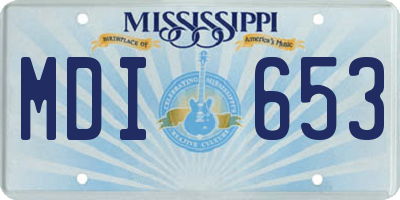 MS license plate MDI653