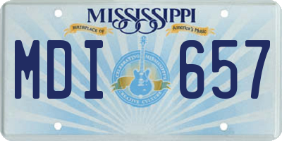 MS license plate MDI657
