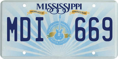 MS license plate MDI669
