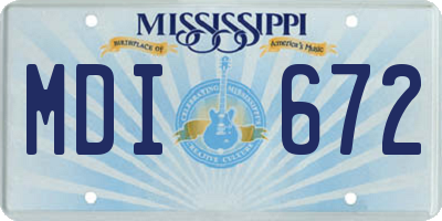 MS license plate MDI672