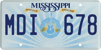 MS license plate MDI678
