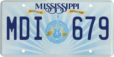 MS license plate MDI679