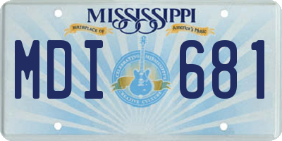 MS license plate MDI681