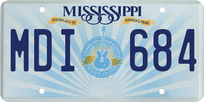 MS license plate MDI684