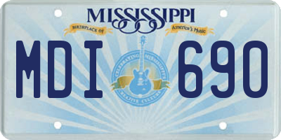 MS license plate MDI690
