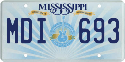MS license plate MDI693