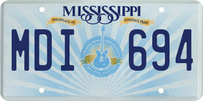 MS license plate MDI694