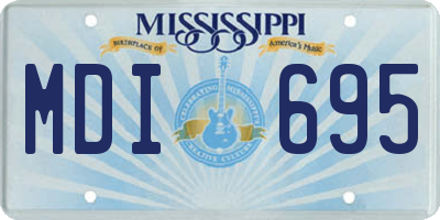 MS license plate MDI695