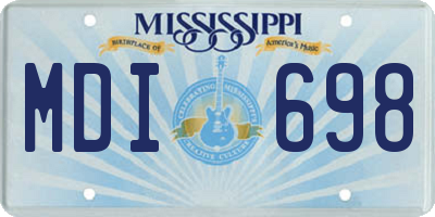 MS license plate MDI698
