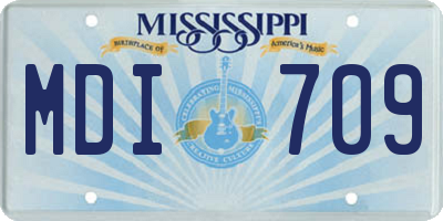 MS license plate MDI709