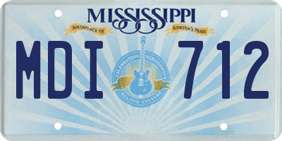 MS license plate MDI712