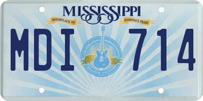MS license plate MDI714