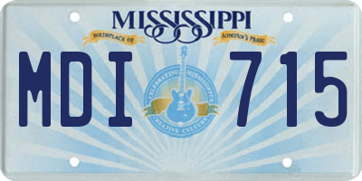 MS license plate MDI715