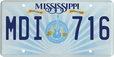 MS license plate MDI716