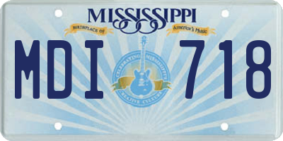 MS license plate MDI718