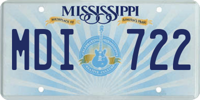 MS license plate MDI722