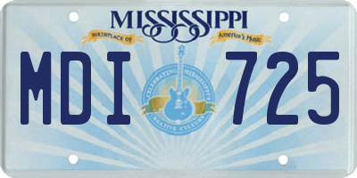 MS license plate MDI725