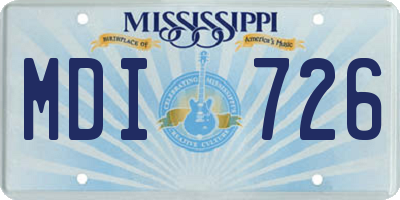 MS license plate MDI726