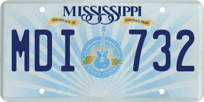 MS license plate MDI732