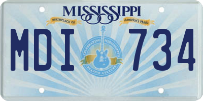 MS license plate MDI734