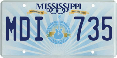 MS license plate MDI735