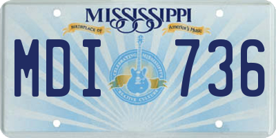 MS license plate MDI736