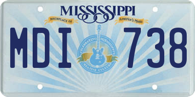 MS license plate MDI738
