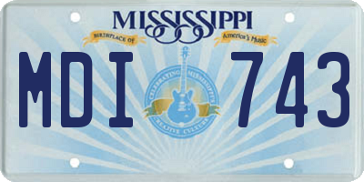 MS license plate MDI743
