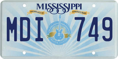 MS license plate MDI749