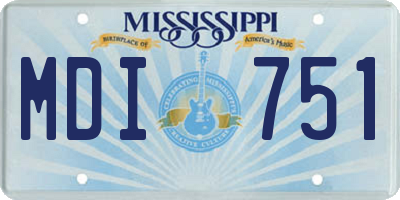 MS license plate MDI751
