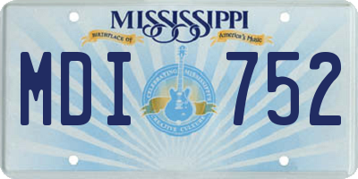 MS license plate MDI752