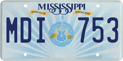 MS license plate MDI753
