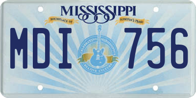 MS license plate MDI756