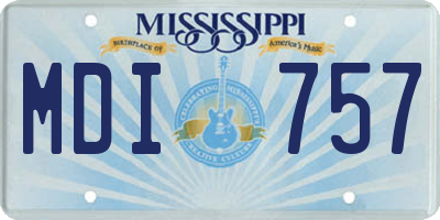 MS license plate MDI757