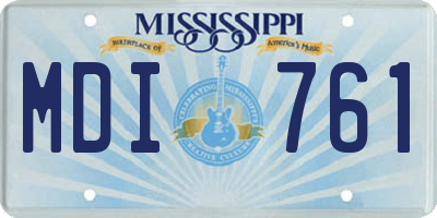 MS license plate MDI761