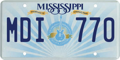 MS license plate MDI770