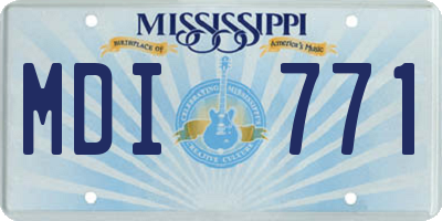 MS license plate MDI771