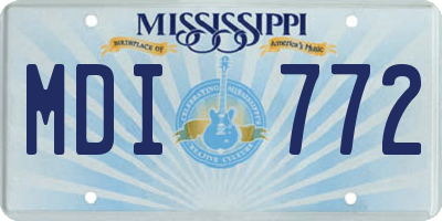 MS license plate MDI772