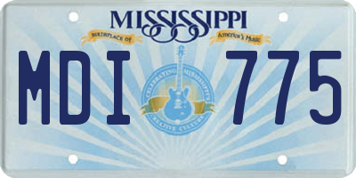 MS license plate MDI775