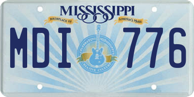 MS license plate MDI776